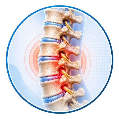 Spine affected by arthritis