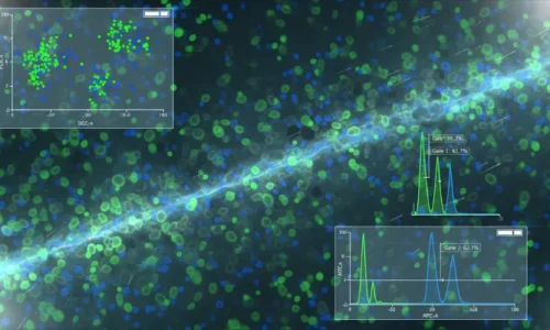 Microscope image or flow cytometry graph